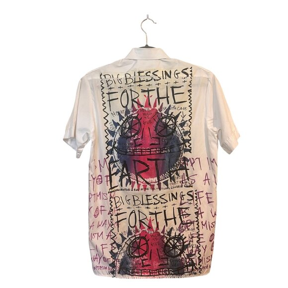 Snowmilk Streetwear White Work Shirt Painted w/Original Snowmilk Design - Picture 2 of 9